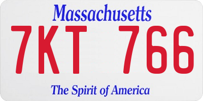 MA license plate 7KT766