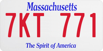 MA license plate 7KT771