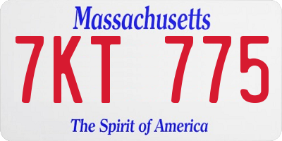 MA license plate 7KT775