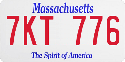 MA license plate 7KT776
