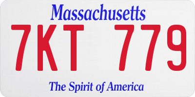 MA license plate 7KT779