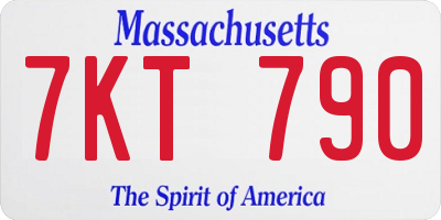 MA license plate 7KT790
