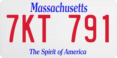 MA license plate 7KT791