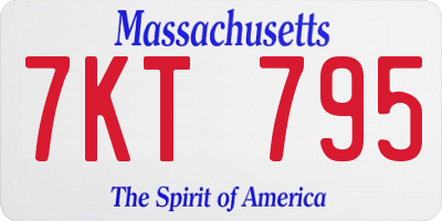 MA license plate 7KT795