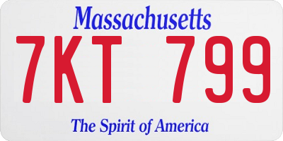 MA license plate 7KT799