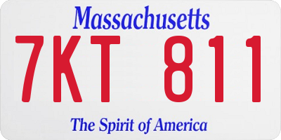 MA license plate 7KT811