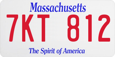 MA license plate 7KT812