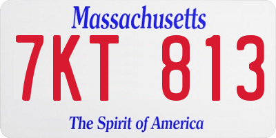 MA license plate 7KT813
