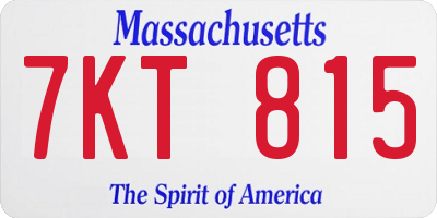 MA license plate 7KT815