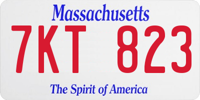 MA license plate 7KT823