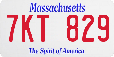 MA license plate 7KT829