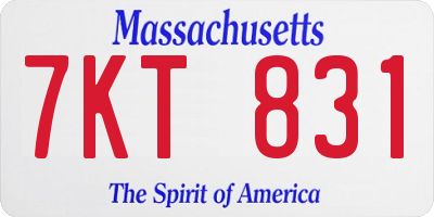 MA license plate 7KT831