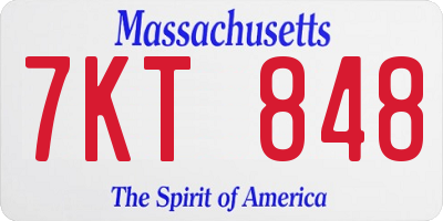 MA license plate 7KT848