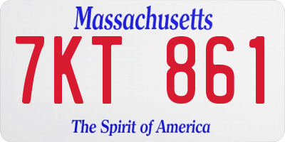 MA license plate 7KT861