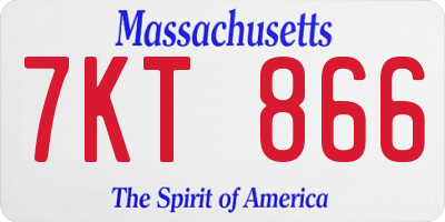 MA license plate 7KT866
