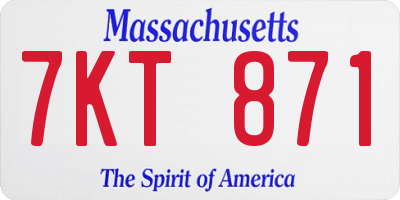 MA license plate 7KT871