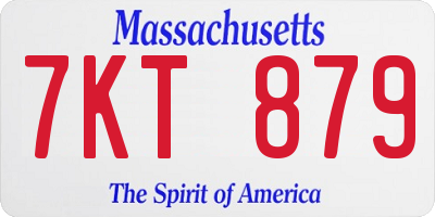 MA license plate 7KT879