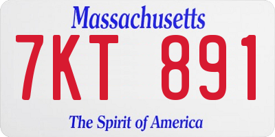 MA license plate 7KT891