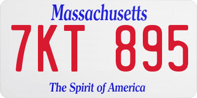 MA license plate 7KT895