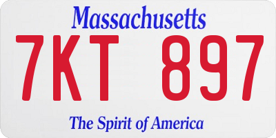 MA license plate 7KT897