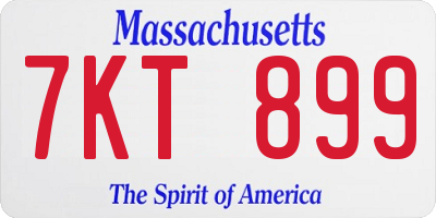 MA license plate 7KT899