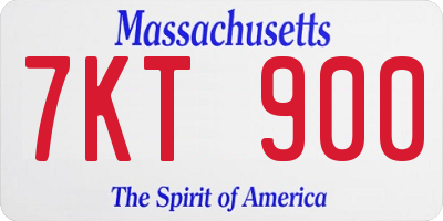 MA license plate 7KT900