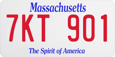 MA license plate 7KT901