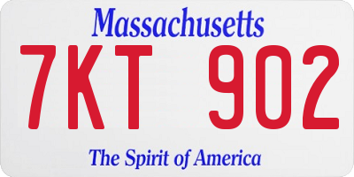 MA license plate 7KT902