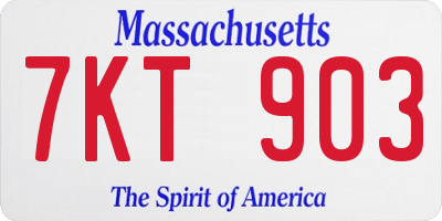 MA license plate 7KT903