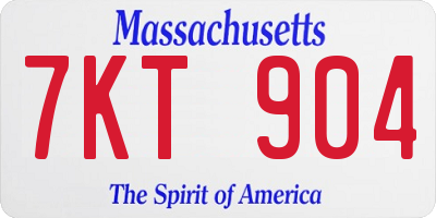 MA license plate 7KT904