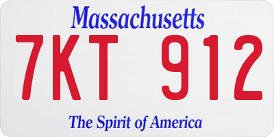 MA license plate 7KT912
