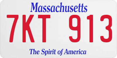 MA license plate 7KT913