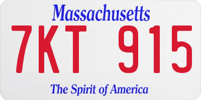 MA license plate 7KT915