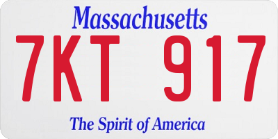 MA license plate 7KT917