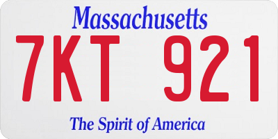 MA license plate 7KT921