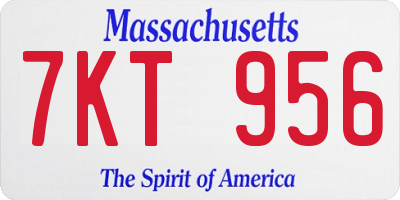 MA license plate 7KT956