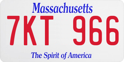 MA license plate 7KT966
