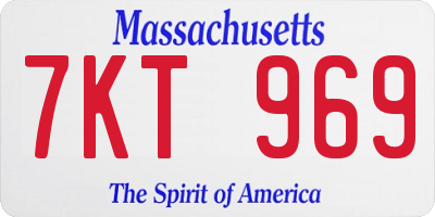 MA license plate 7KT969