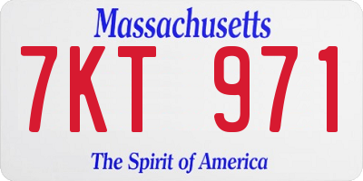 MA license plate 7KT971