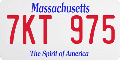 MA license plate 7KT975