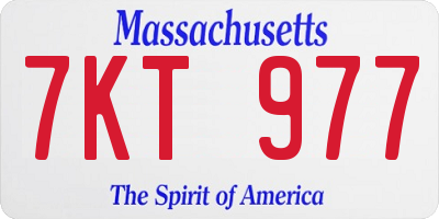 MA license plate 7KT977