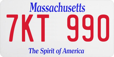 MA license plate 7KT990