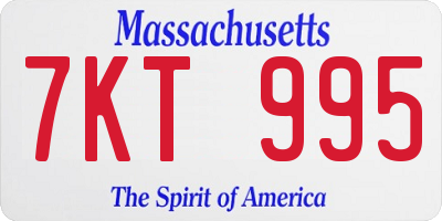MA license plate 7KT995