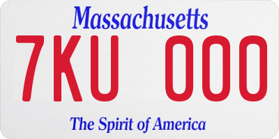 MA license plate 7KU000