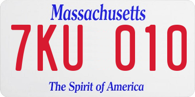 MA license plate 7KU010