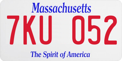 MA license plate 7KU052