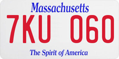 MA license plate 7KU060