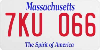 MA license plate 7KU066