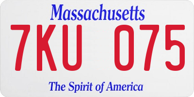 MA license plate 7KU075
