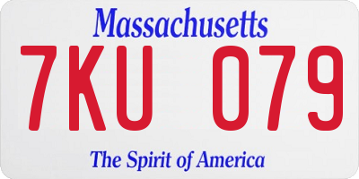 MA license plate 7KU079